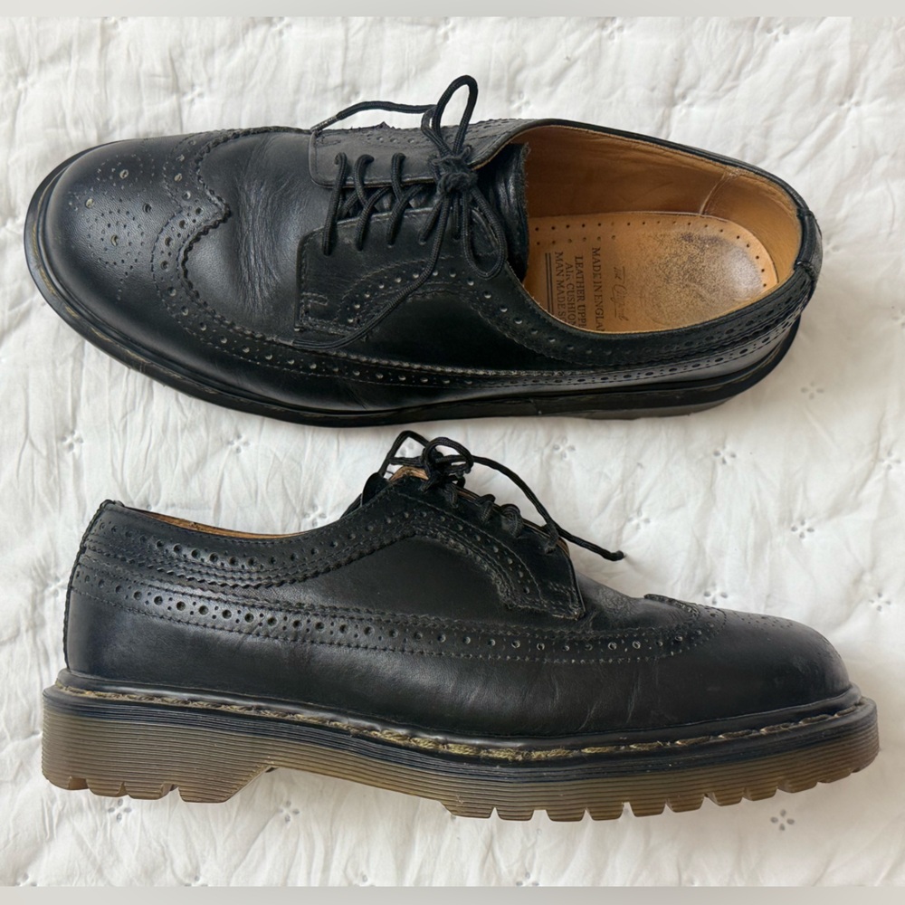 Vintage Dr.Martens Wingtip Black Men's UK 9 US 10 3989 Brogue Made In England